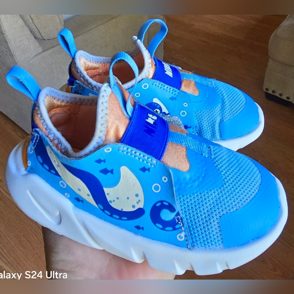 Nike Flex Runner 2 Univ Blue/Summits White Toddler Kids Athletic Shoes, Sz 9C - Picture 3 of 8
